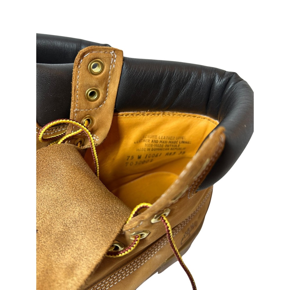 Timberland Premium 6 Inch Waterproof Boots Wheat Nubuck Leather 10061 Mens 7.5 W - Picture 4 of 10